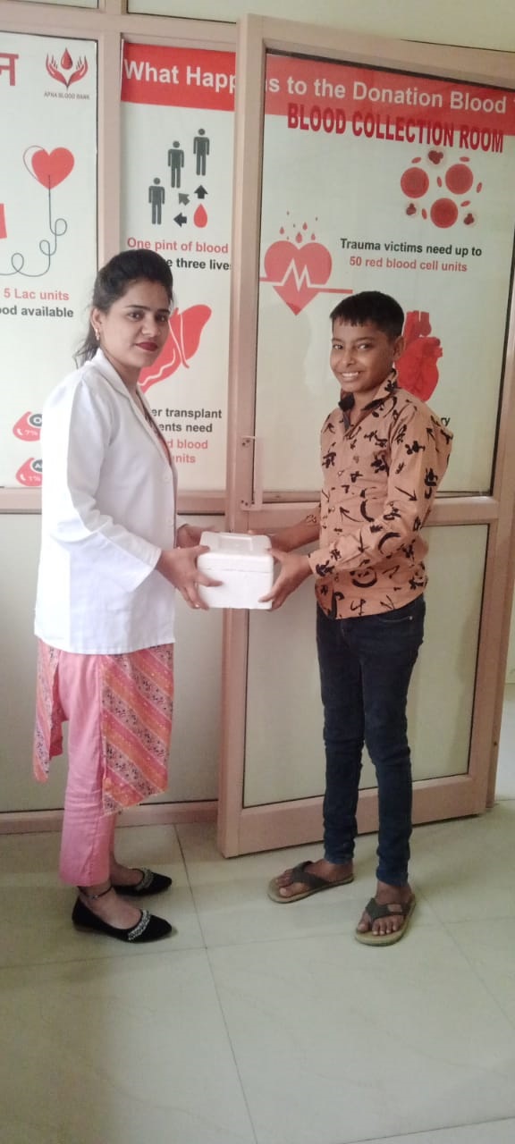 Adopted Thalassemic child by APNA BLOOD BANK